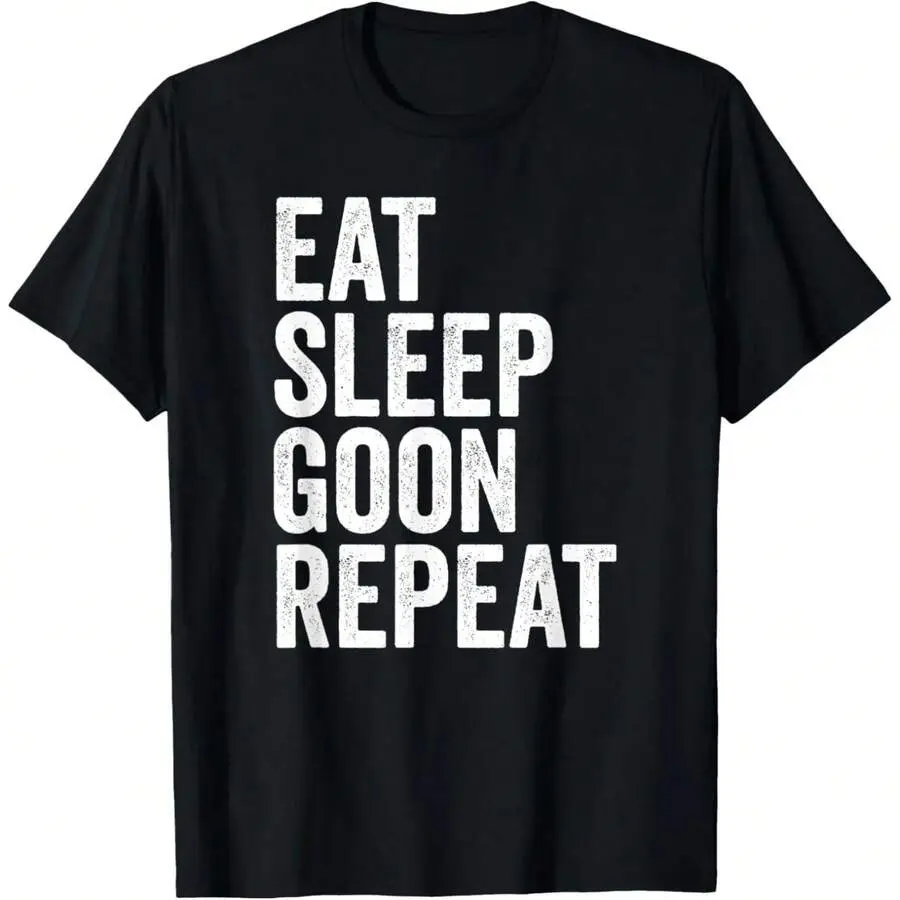 Fun Eat Sleep Goon Repeat Gooning T Shirts Women Pure Humor Streetwear Tee Shirt Short Sleeve Unisex  Clothing