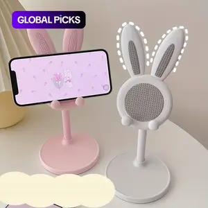 Cute Rabbit Design Phone Holder, Universal Smartphone Holder, Adjustable-Height Phone Stand, Desktop Cellphone Holder Stand for Home Office, Phone Accessories, Cell Phone Mounts, Mobile Mount #GLOBAL PICKS