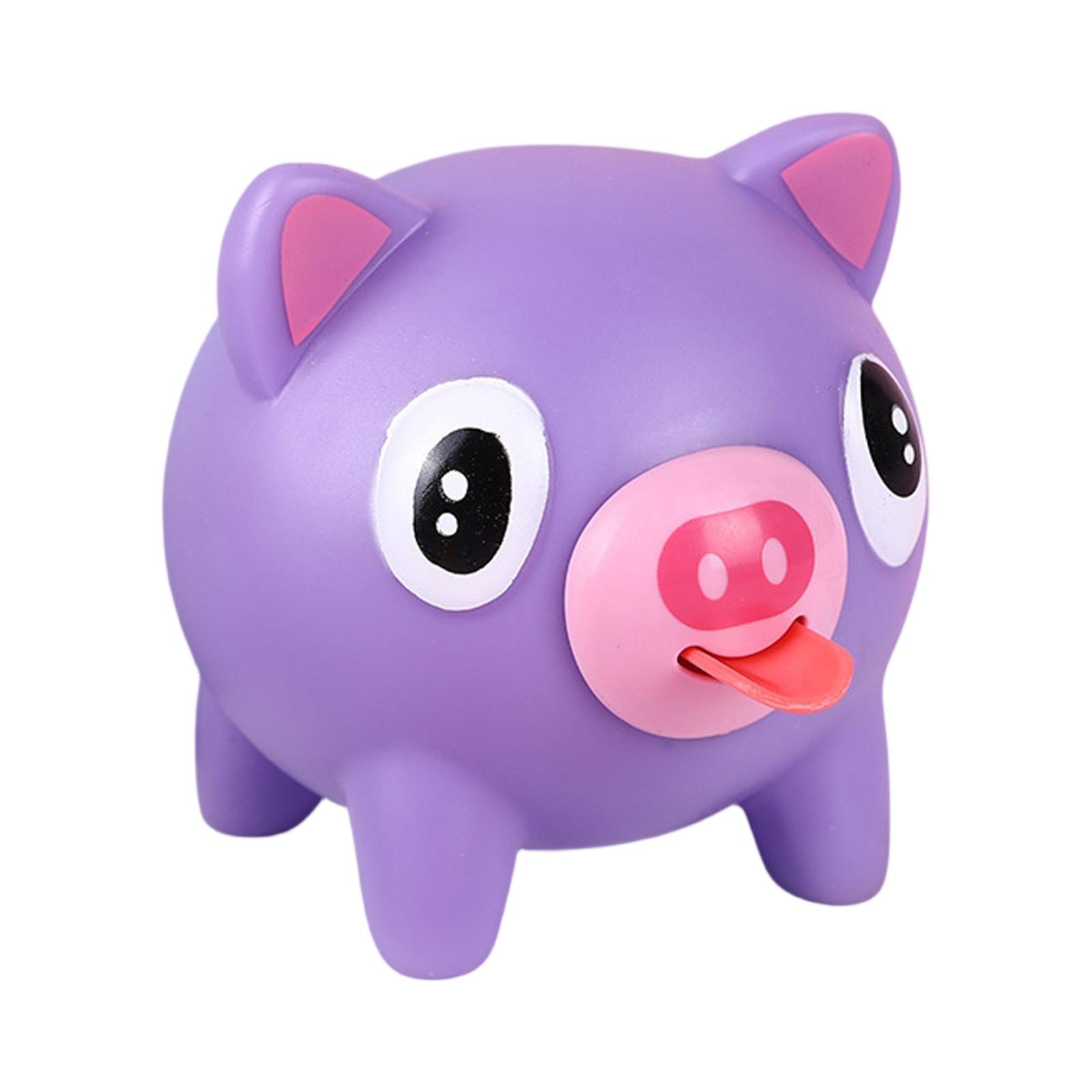Multicolor Pig Tiger Sound Making Toys Animal Baby Toys Tongue Out Soothing Pressure Soft Cute Elastic Stretch Squeeze Toys Handmade   Mochi Set