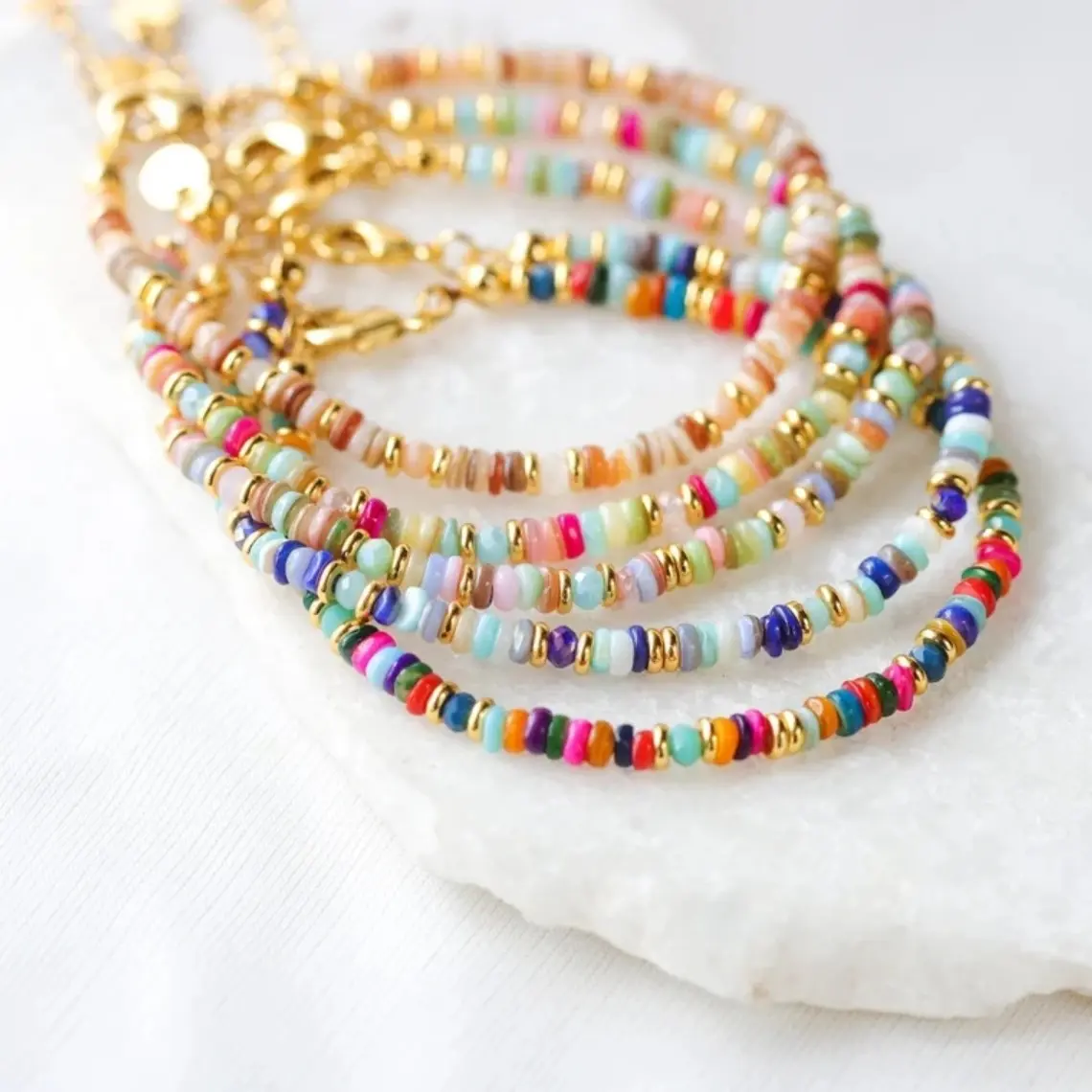 Colorful Natural Shell Hand-woven Beads Retro