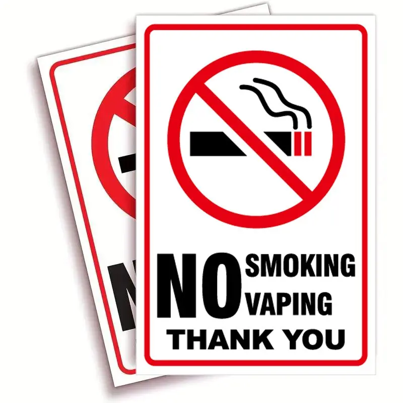 5pcs UV-Resistant Smoking No-Smoking Signs, Weatherproof Fade-Proof Stickers, Public & Private Space Warning Labels, 4.7x7 Inches