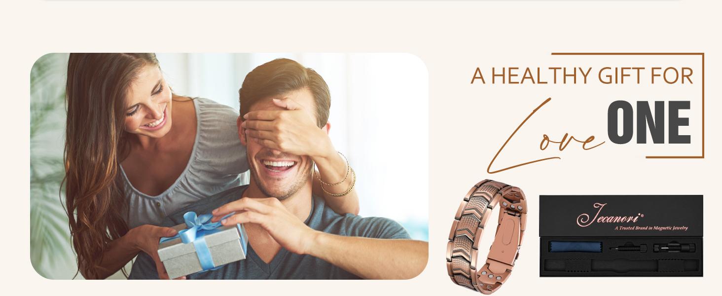 Jecanori Copper Bracelet for Men, 3X Strength Magnetic Bracelets for Men Trendy Stack Bangle Elegant Minimalist Bangle SpringStatements