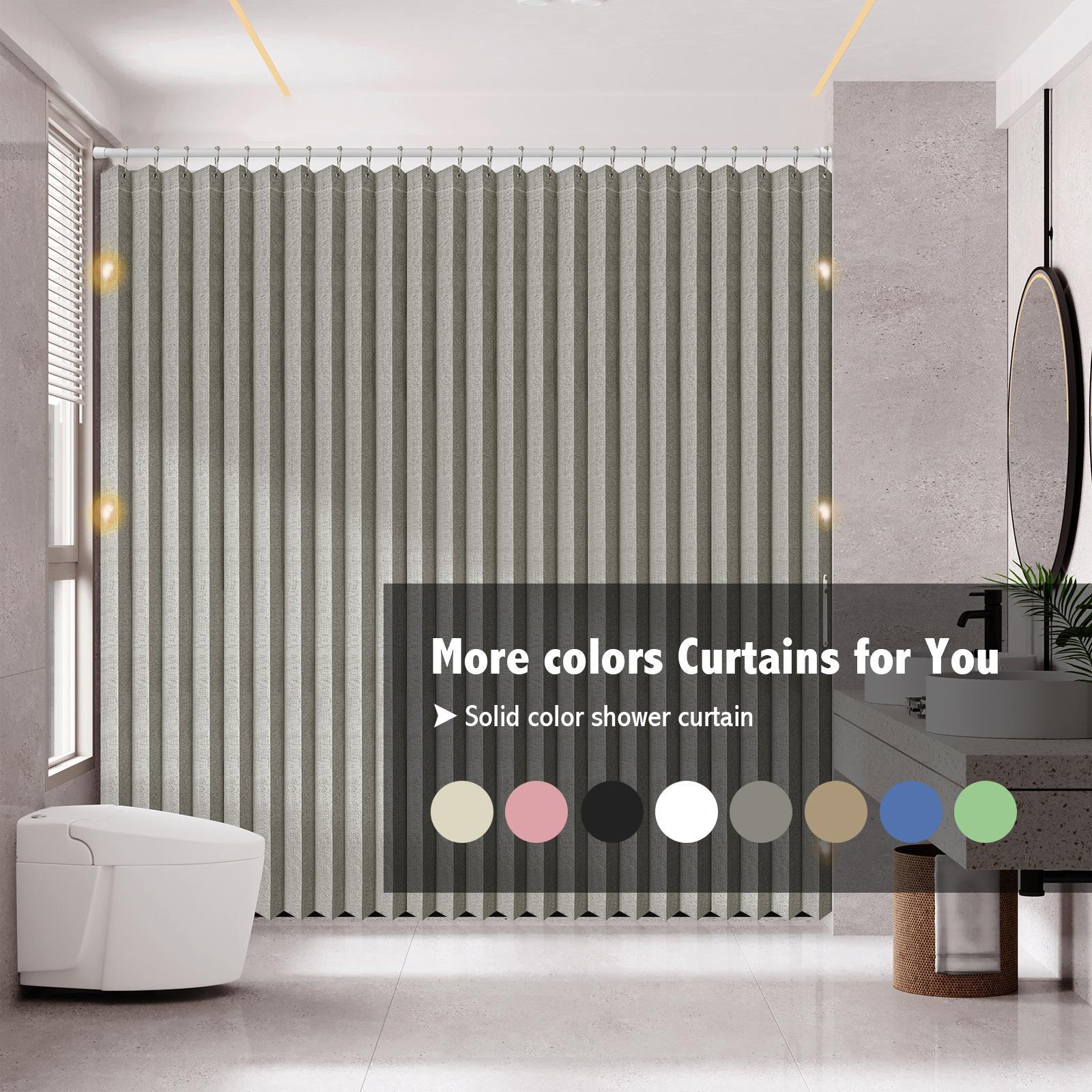 Magnetic Folding Shower Curtain, 1 Count Waterproof & Mildew Resistant Shower Curtain, Bathroom Decoration Supplies for Home Interior, Hotel, Guest House