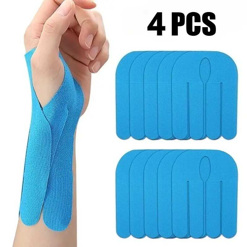 4 pcs breathable pre-cut sports wrist guard thumb tape, bowling wrist guard sticker, suitable for all kinds of sports and fitness, long-lasting support and pain relief thumb sticker