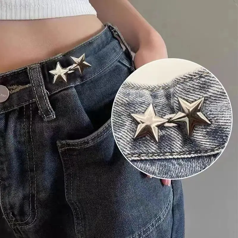 Lazy Adjustable Seamless Invisible Waist Buckle, No Sew No Nail Jeans Waist Tightening Tool, Universal Waist Fixer for Pants Skirts