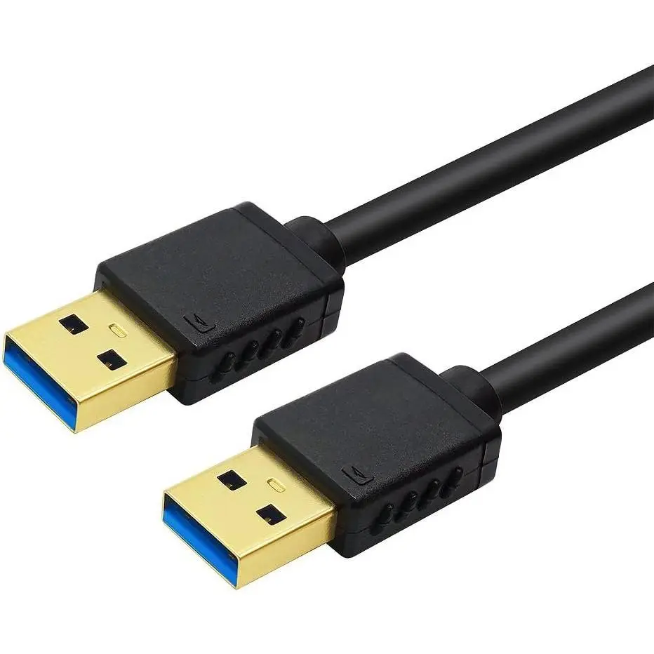 Short USB 3.0 Type A to A  Male to Male High Speed Data Cord 9.8-Inch Black Compatible with Printer Scanner  Speaker Laptop Fan Cooling Pad USB Hub External Hard Drive