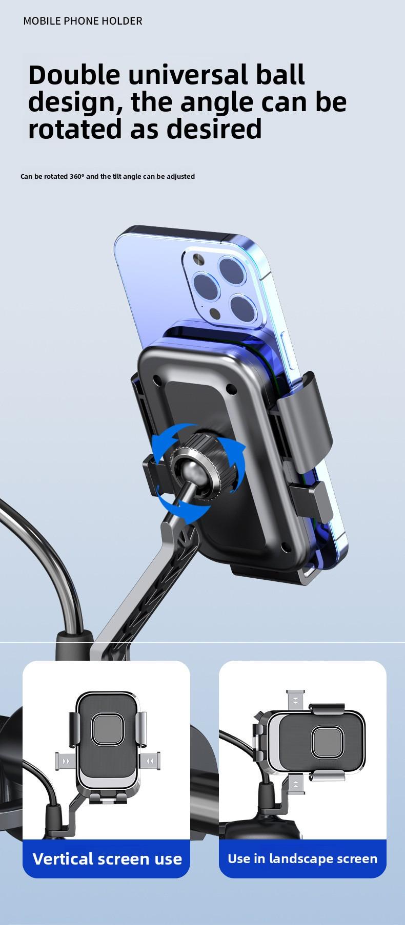 Navigation stand, motorcycle phone holder, delivery rider stand, bicycle shockproof phone holder wholesale