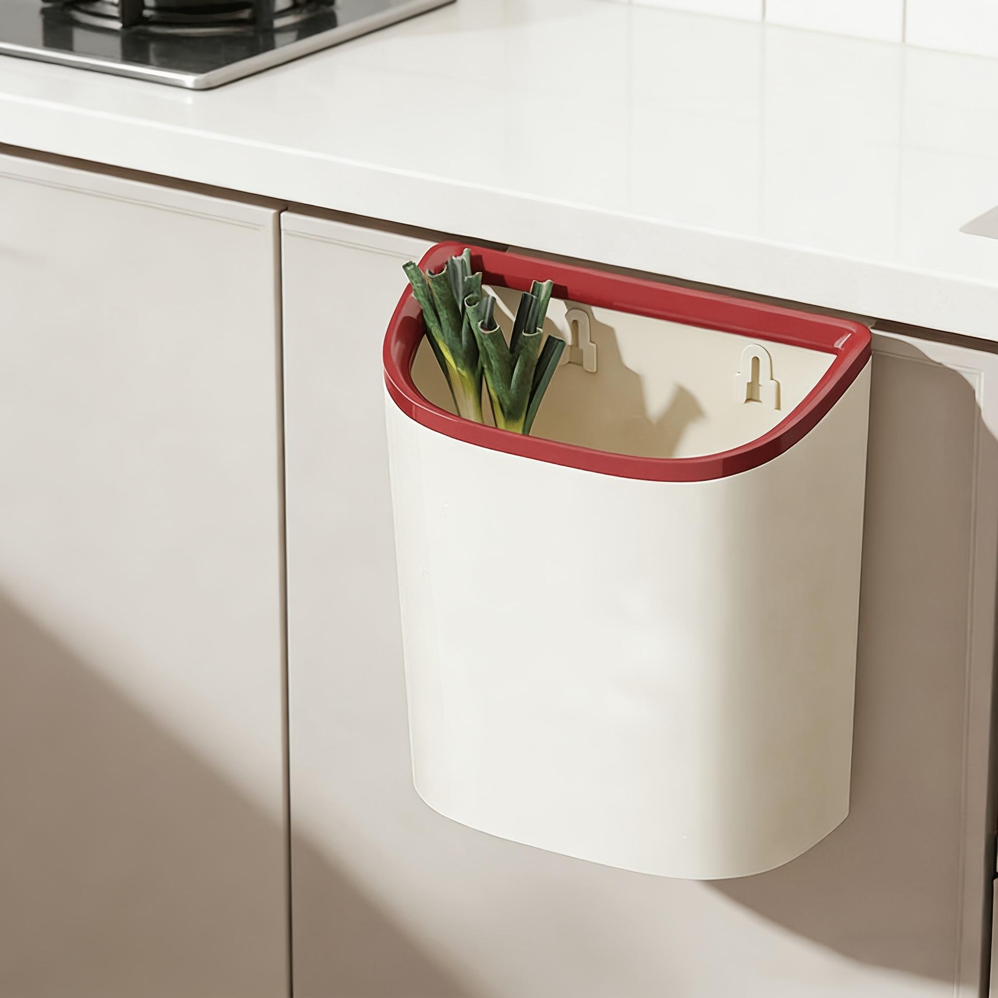 2.91gal Wall-Mounted Kitchen Trash Can, Kitchen Compost Bin, Slim Kitchen Waste Bin, Square Plastic Hanging Trash Can, Suitable for Home Use Under the Sink, Kitchen, Desk, Office, Dormitory, Powder Room, RV