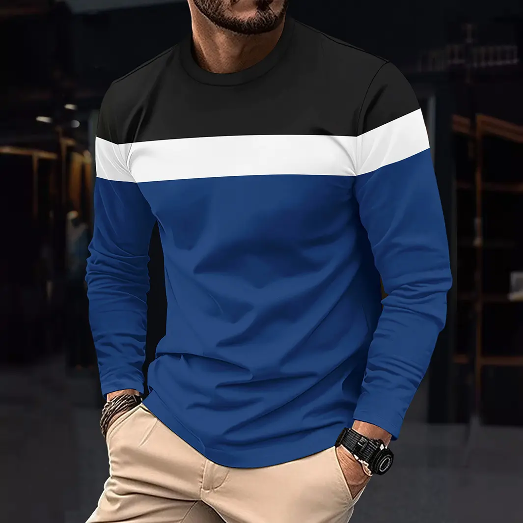 Early Autumn All-Season Men'S Knit Turtleneck Sweater, Contrast Design, Visually Striking, Featuring Classic Striped Elements, Delicate And Soft Fabric with Elasticity, Close-Fitting And Comfortable, Resistant to Pilling