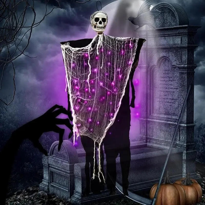 Halloween Horror Skull Light String, LED Flashing Constant Function, Waterproof, Indoor Outdoor Hanging, Party Decorations