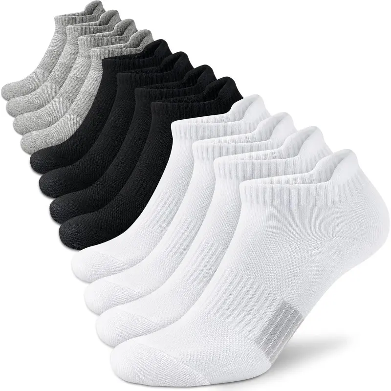 10 Pairs Ankle Socks for Men's and Women's Sports Running, Comfortable and Cushioned