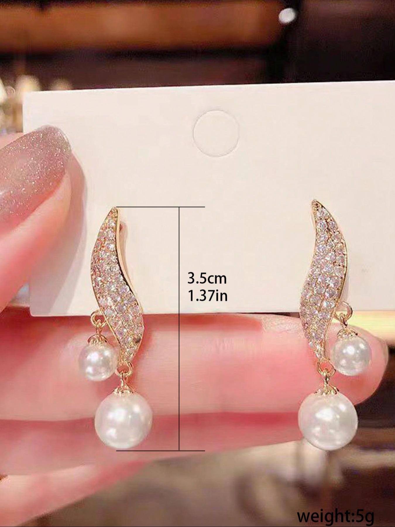 Faux Pearl Decorated High Quality Earrings, Elegant Jewelry for Party, Daily Clothing Decor, Trendy All-match & Exquisite Jewelry for Birthday Gift