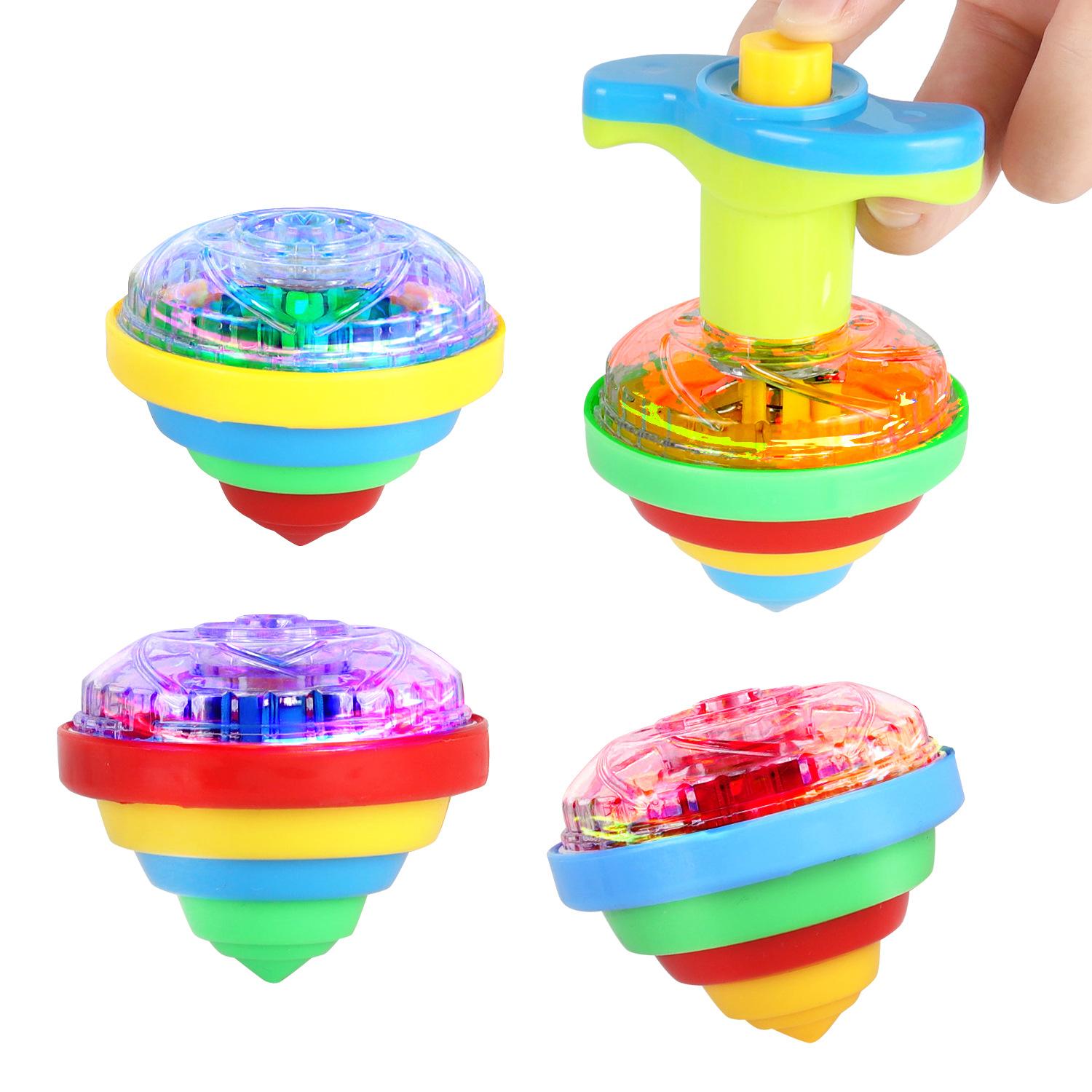 LED Glow Spinning Top, 1pc Colorful Flashing Light Fun Fidget Toy for Kids, Boys & Girls, Birthday Party Favors, Sensory Play Indoor/Outdoor Rotating Gyroscope Toy, Anti-Stress Stress-Relief Toy
