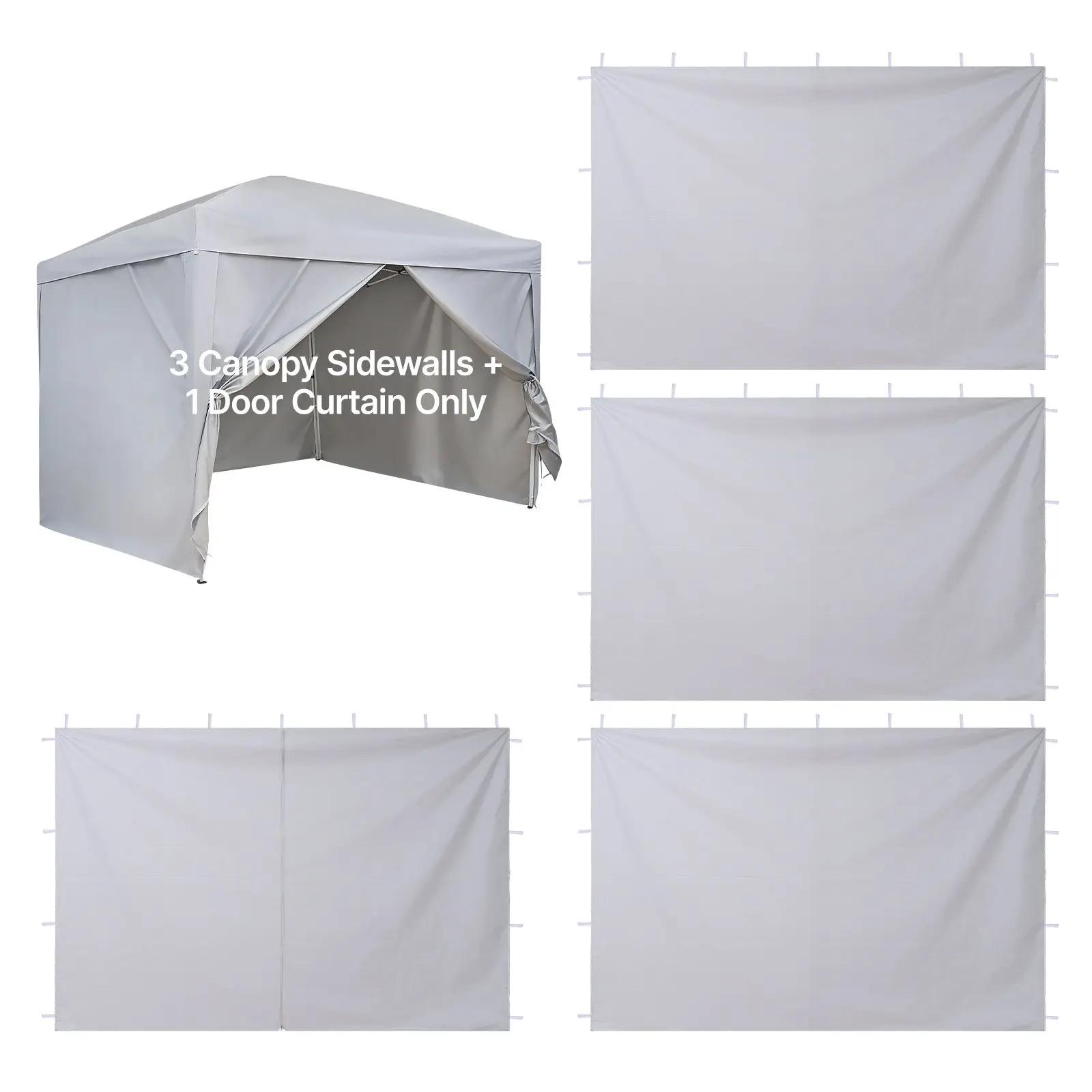 Canopy Sidewalls, Fit for 10x 10 ft Pop Up Canopy Tent, Tent Side Walls with Waterproof and Sunlight Protection Layer for Outdoor Event Tents, Vendor Booths, Camping (4 Sidewalls Only, White)