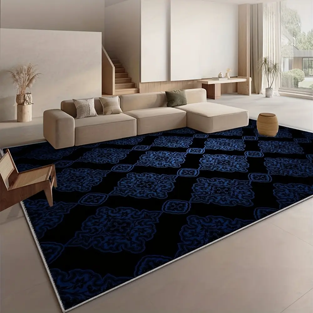 Velvet 850g/sqm washable modern carpet for bedroom and entryway, soft and non-slip for indoor use. Decorate your home with it for a more refined life. Machine washable soft living room carpet, vintage carpet, non-slip, large size, suitable for bedroom, di