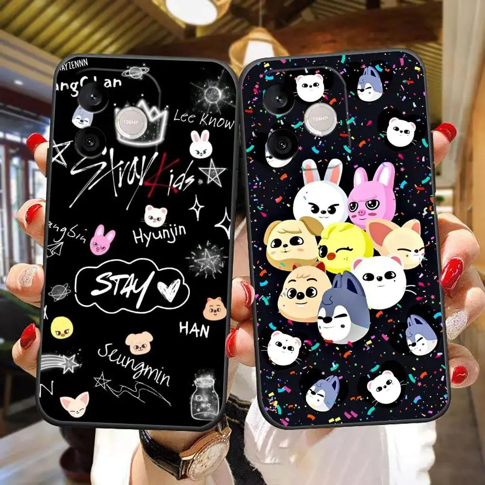 K-pop S-Stray K-Kids Phone Case For iPhone 17 Promax 17E 16 Plus 15 14 13 12 11 Pro 17Air & Samsung Galaxy S26 Ultra S25 S24 S23 S22 Plus FE - Anti-Fall Silicone Smartphone Shockproof Sof Protective Black Back Cover