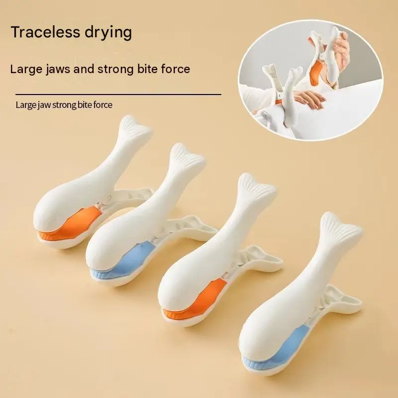 6Pcs,Large, thickened plastic clothespins, windproof and strong, suitable for drying quilts, sheets and clothes.