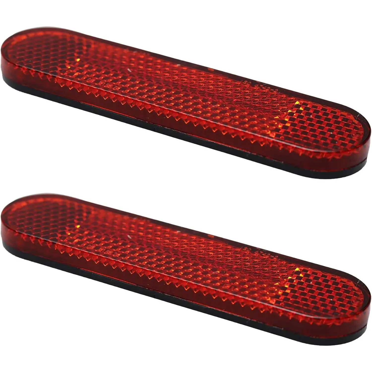 2 count 3.78 Inch Red Oval Reflector Stickers, Self-Adhesive Safety Reflectors for , , , Bicycles, , Caravans,