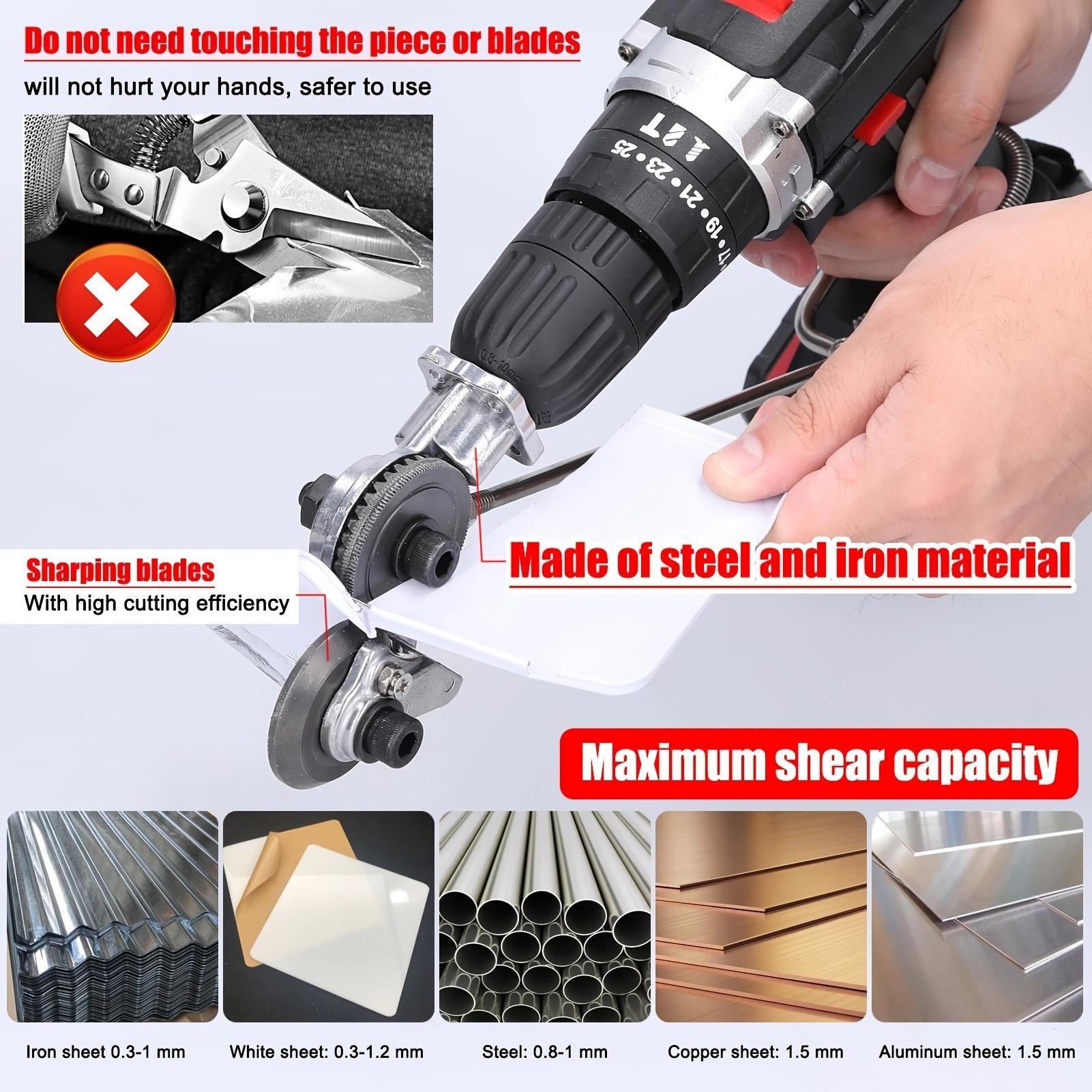 Multifunctional Electric Drill Plate Cutter, Multipurpose Sheet Cutter, High Speed Rotor Electric Nibbler for Cutting, Cordless Cutting Machine, Power Tool Accessories, Hardware