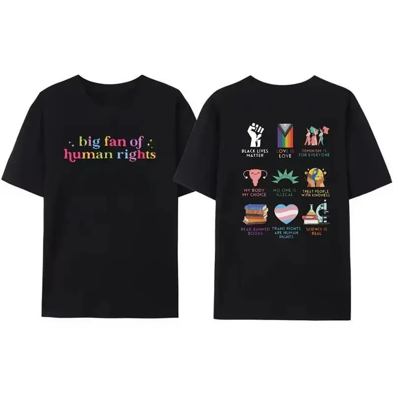 A loyal fan of human rights cotton T-shirts