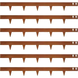 Corten Steel Landscape Edging 40 Inch Strips Steel Landscape Edging Metal Garden Edging Border Rusted Edge 4.5 Inch Depth Steel Edging for Landscaping Lawn Yard 6 pcs