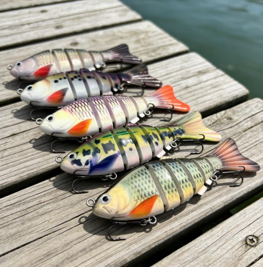 5 pieces/set, submersible 6-section swimming style, coquettish multi-section fish artificial luya fake bait, fishing supplies, fishing gear