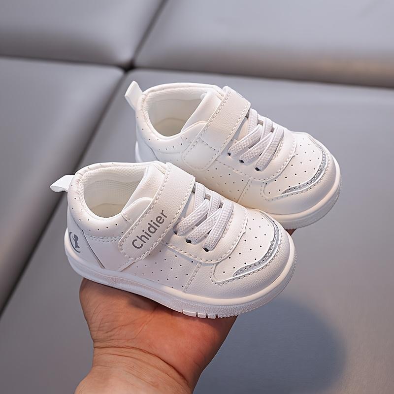 /Children's Shoes Ages 1-2.5-3 Years, Anti-/Simple/Versatile, Toddler Sneakers, School White Shoes, Flat Shoes Girls and Boys Indoor/Outdoor Wear, White/Pink, Boys' Shoes, Girls' Shoes, Casual Sneakers