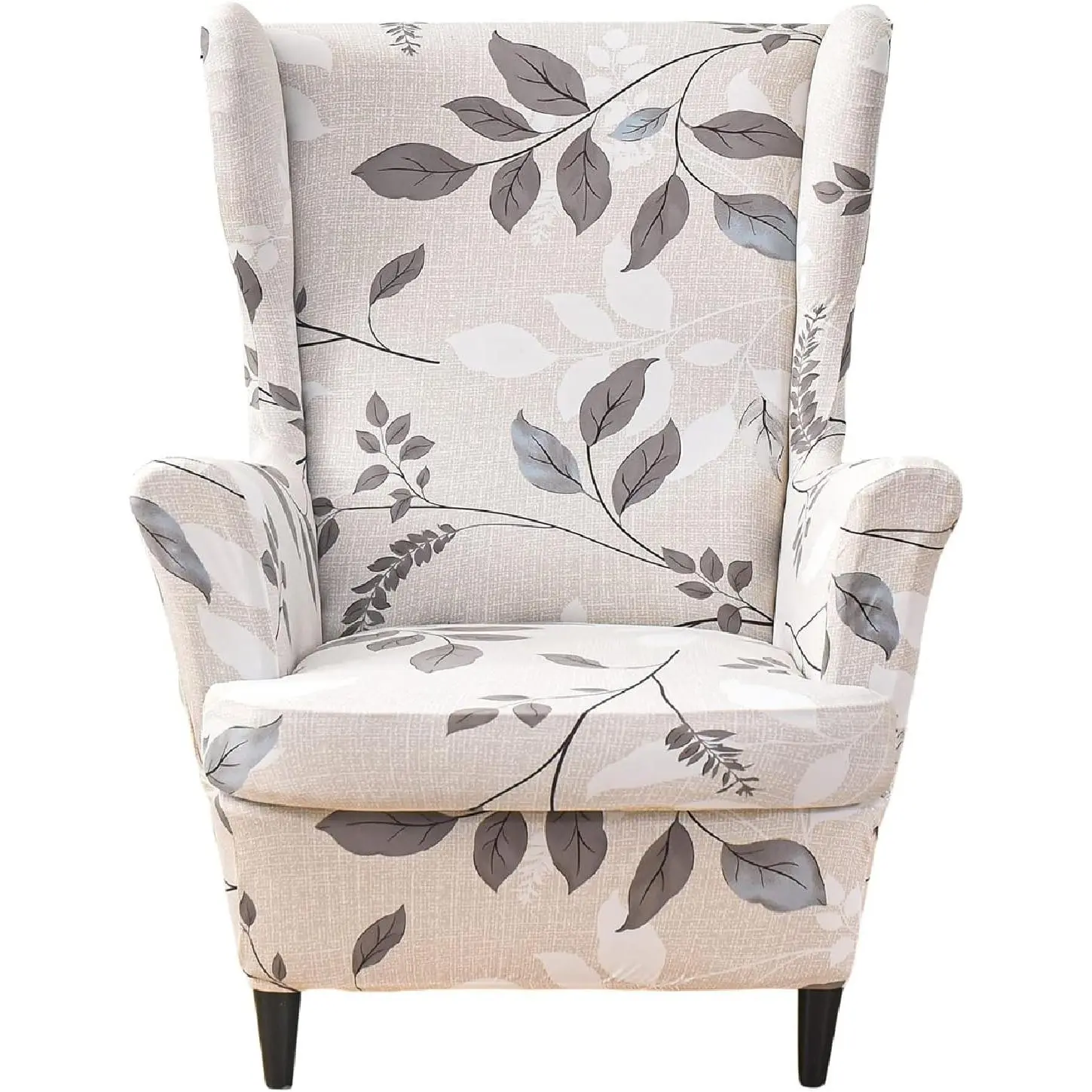 Wingback Chair Covers Slipcovers 2 Piece Stretch Wing Chair Covers Spandex Slipcovers Wingback Sofa Cover Armchair Covers Non-Slip Furniture Protector for Living Room Wingback Chairs, A13