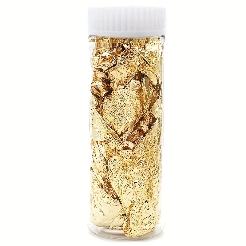 Golden Foil Flakes 0.07oz, Perfect for DIY Crafting & Decorating, Ideal Gift for Weddings Birthdays Anniversaries, Enhance Your Creative Projects!