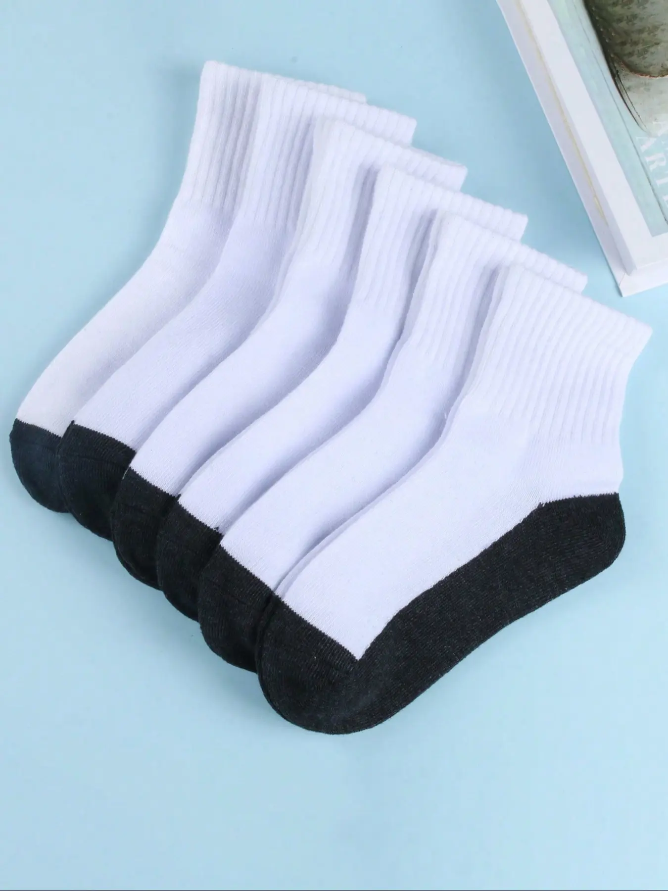 6 Pairs Children Youth Socks, Colorblock Mid-Calf Socks, College Style Student Sports Socks, Casual Trendy Long Socks, Teen Socks