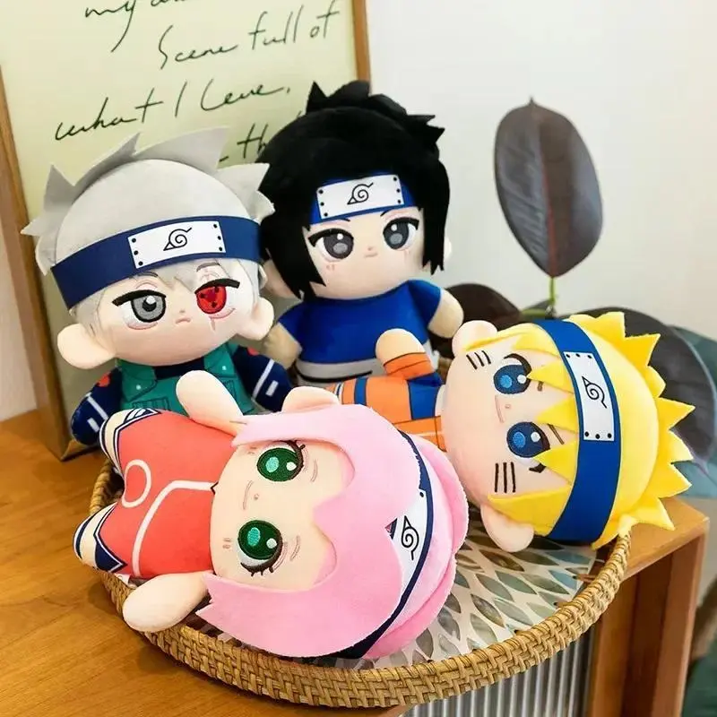 2026 Naruto Anime Plush Toys Cute Sasuke Sakura Plushie Kawaii Kakashi Soft Plush Toys Stuff Room Decor For Birthday Gift
