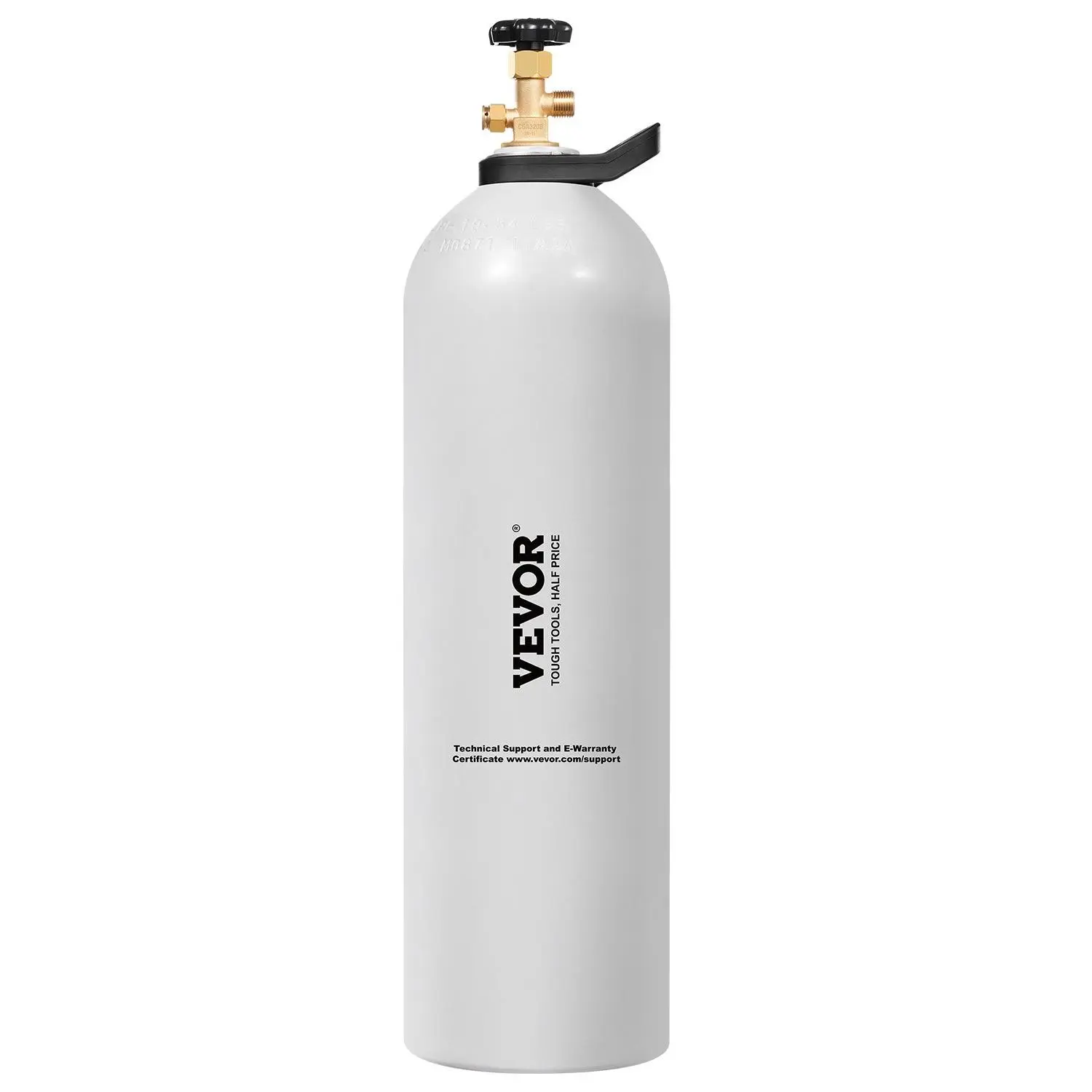 VEVOR 15 lbs New Aluminum Alloy CO2 Tank, Light Spray Coating, CGA320 Valve, Adjustable Handle, Pressure Control, DOT-Approved Cylinder for Draft Beer Dispensing, Soda Maker