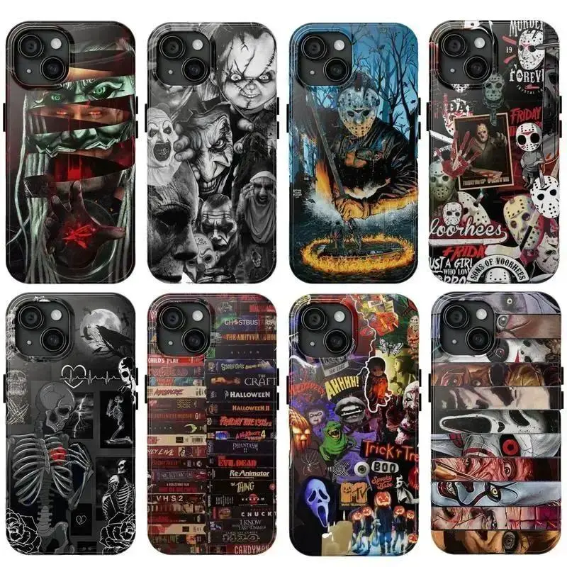 Horror-style Halloween phone cases, "Scream"-themed Halloween phone cases — Compatible with iPhone 11–17 Pro Max