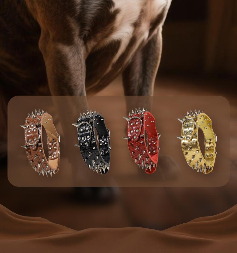 Wide Studded Dog Collar – Anti-Bite, Street Style, Heavy Duty & Tug Resistant