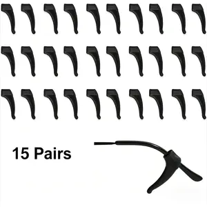 15 Pairs Silicone Glasses Ear Grips | Anti-Slip Eyeglasses Ear Hooks, Cushion Holders & Retainers | Comfortable Secure Fit for Sunglasses & Eyewear