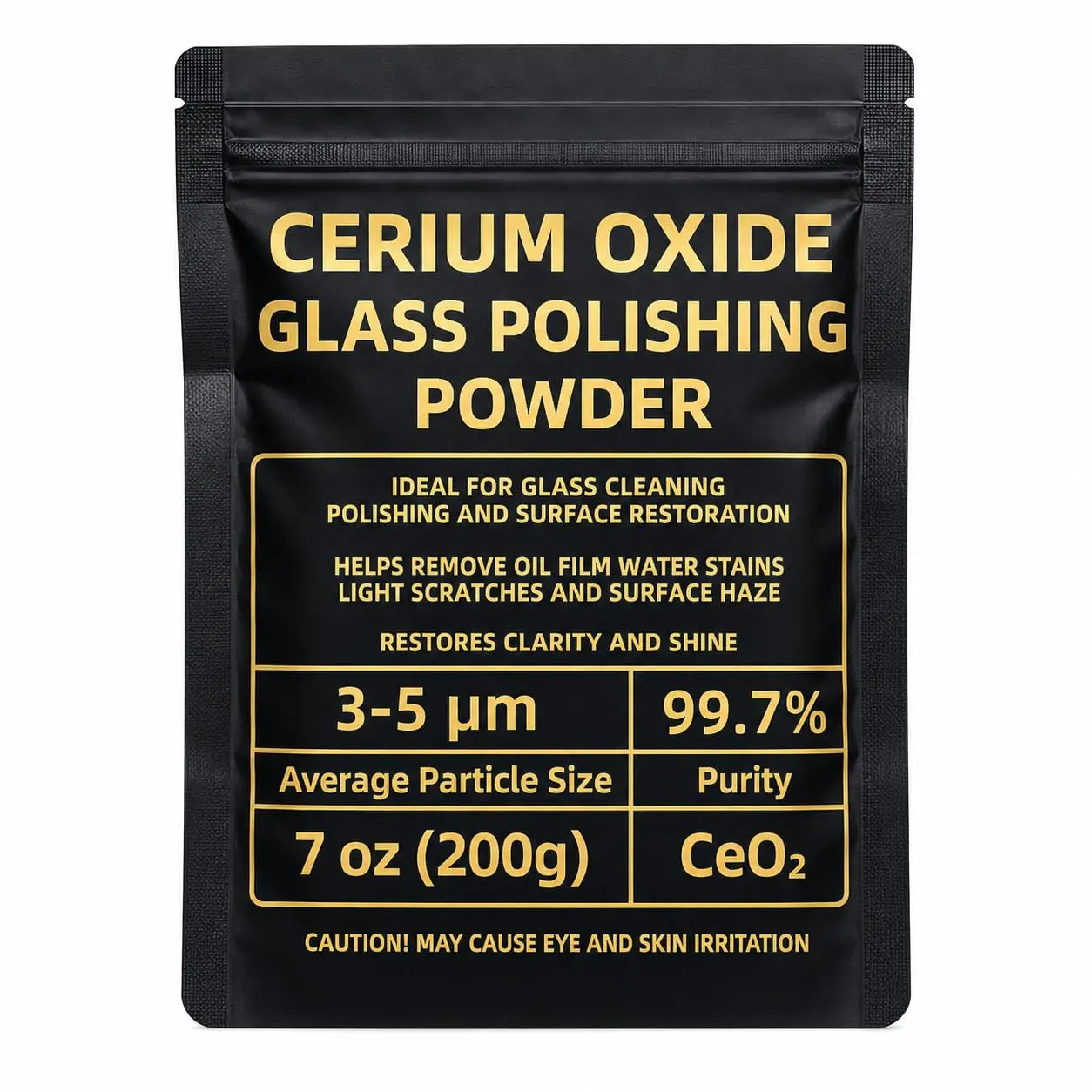 7oz (200g) 99% Cerium Oxide Glass Polishing  (3-5 ) – Removes: Oil Films, Water Spots, Swirl Marks, Wiper Streaks, Removes Fine  & Deep-Cleans Glass Surfaces.
