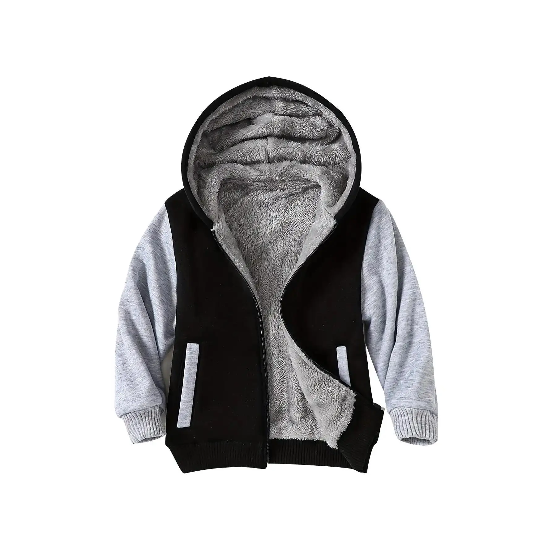 Children's Zipper Hooded Jacket for Boys Ages 3–14, Fashionable Children's Jacket with Fleece Lining, Autumn and Winter Outdoor Sweatshirt, Warm Jacket, Cold-Weather Jacket Daily  Casual Comfortable