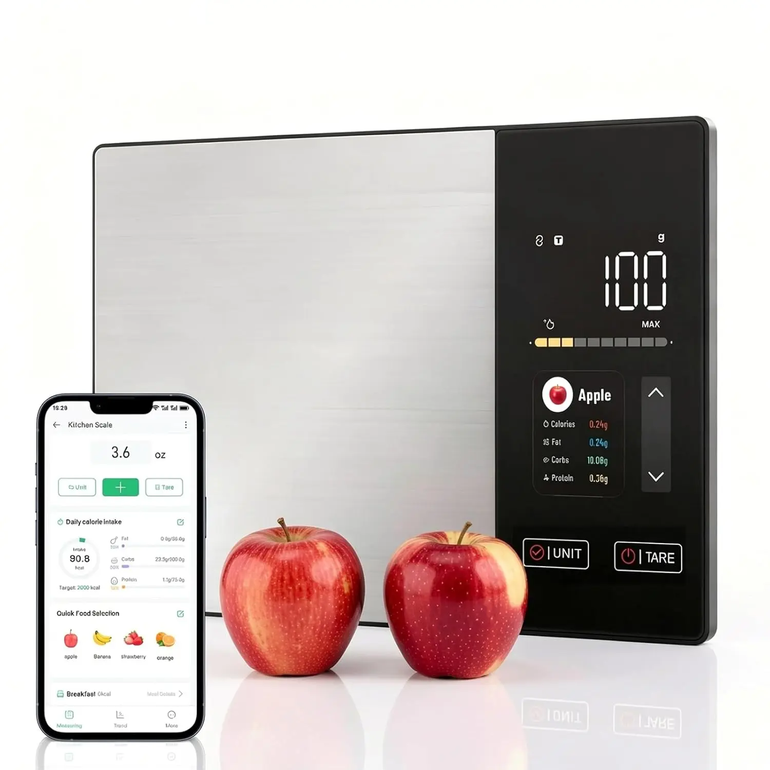 Food with Nutritional Calculator, for Weight Loss, Free App with 23 Nutrients & Calorie Tracking, Weight Grams & Ounces, 11/5 kg