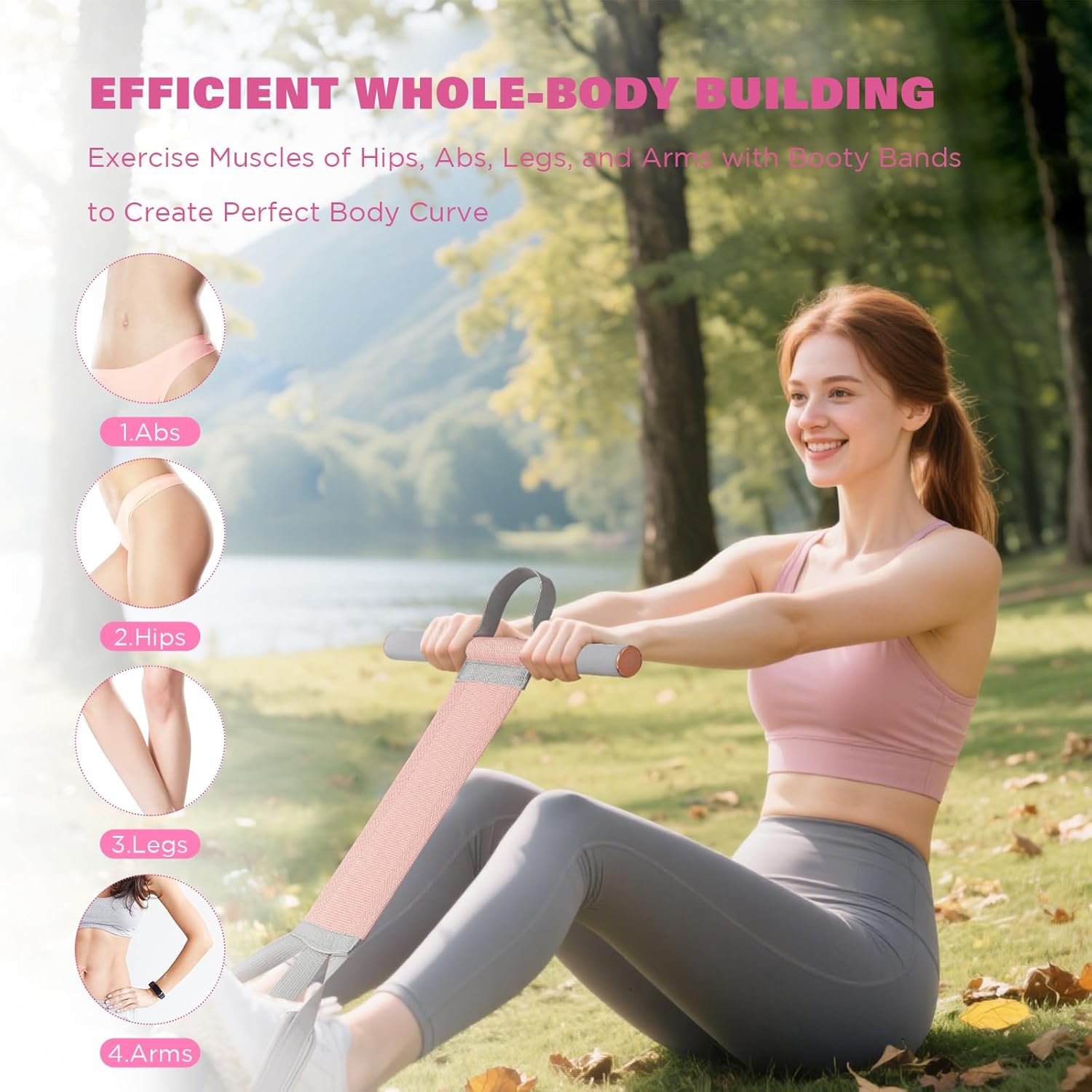 Fitness Resistance Band with Handles & Non-Slip Pedal, 150lb Fabric Exercise Bands, Yoga Starter Sets Sit Up Pull Rope for Full Body Strength Training, Stretch Band Workout Equipment Fitness Resistance Band with Handles & Non-Slip Pedal, 150lb Fabric Exercise Bands, Yoga Starter Sets Sit Up Pull Rope for Full Body Strength Training, Stretch Band Workout Equipment