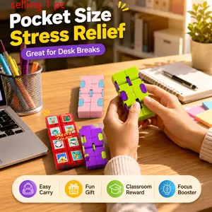 Mini Infinite Flip Rubik's Cube toy, a quiet hand-eye coordination toy that helps with focus, a portable stress-relieving toy suitable for children and adults, a tabletop toy, a classroom reward, a fun gift, a party favor, and a birthday present.