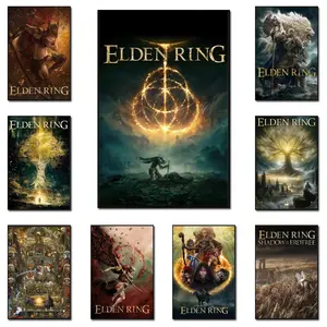 Pop Video Game Elden Ring Cover Illustration Art Poster On Canvas Prints Marika Wall Painting Mural Home Decoration