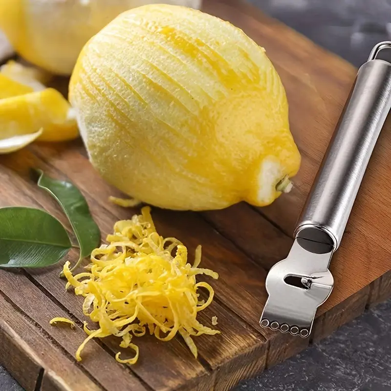 Stainless Steel Lemon Zester, Rust-Resistant Multi-Blade Design, Ergonomic Handle, Comfortable Grip, Durable Kitchen Tool for Cooking and Baking