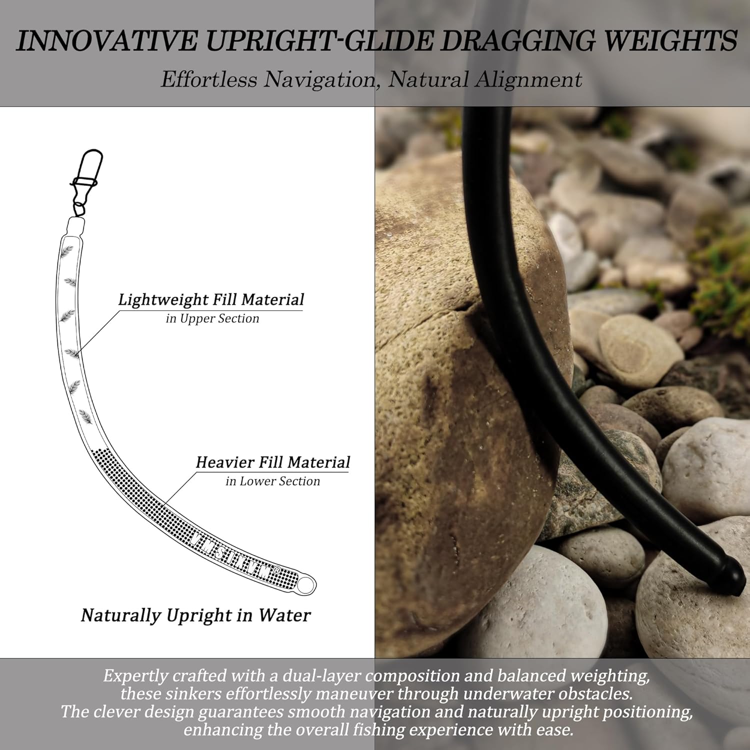 Dragging Weights for Catfish, No Snag Sinker Drag Drift Fishing Weight for Bottom Bouncing, Trolling, Drifting, Snagless Catfishing Sinker Tackle Gear and Equipment