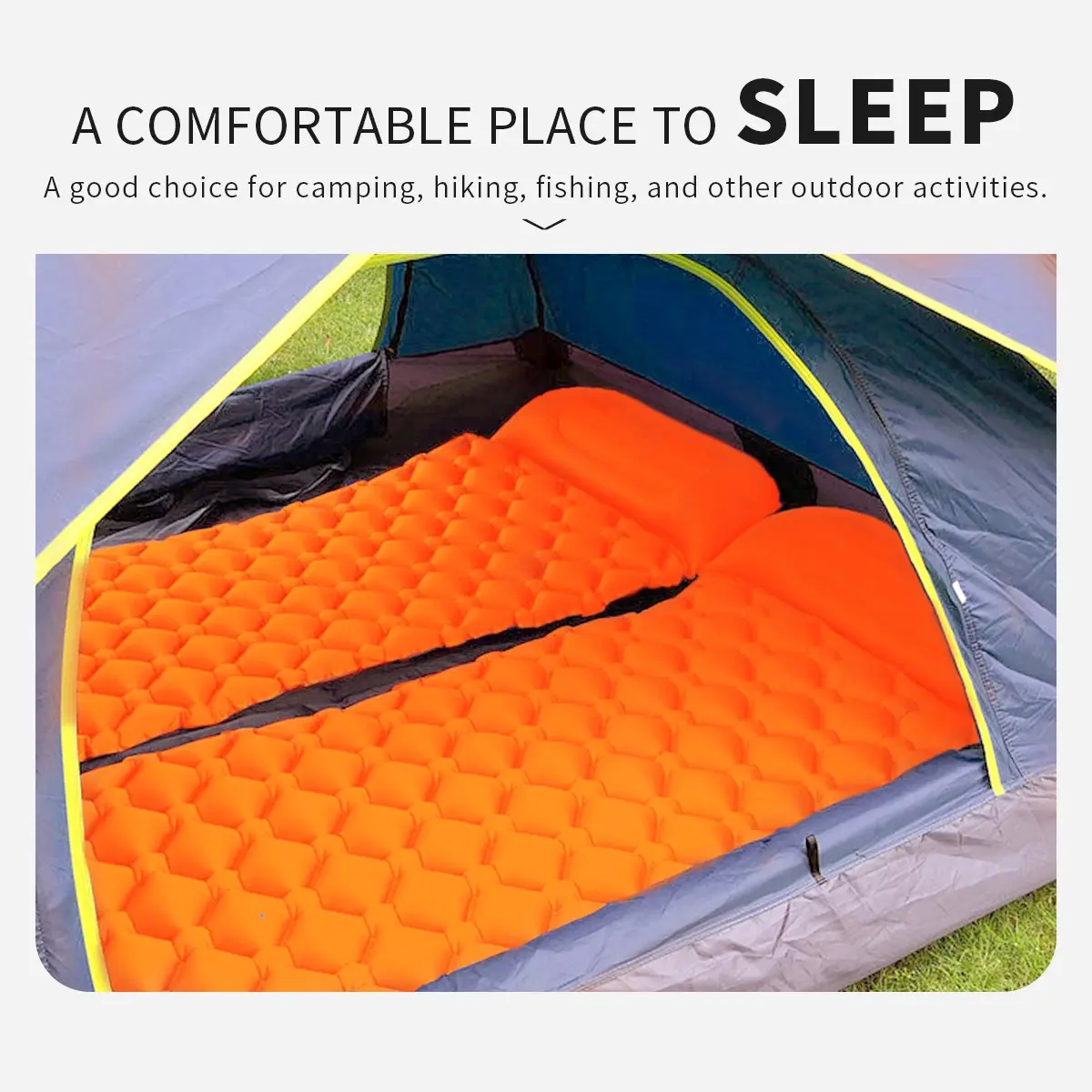 One Person Tpu Camping Sleeping Pad, Inflatable Mattress for Outdoor Camping, Lightweight Composite Inflatable Camp Mat, Foldable Foot Pump
