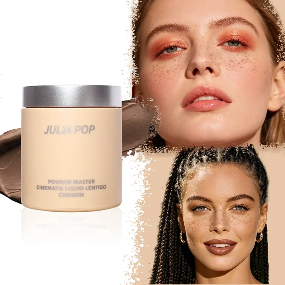 Freckles Liquid Air Cushion Stamp, Quick Create Realistic Fake Freckle Facial Makeup, 12H Waterproof Long Lasting Quick Drying Freckle Stamp Kit, 2 Shades Light & Dark Natural Freckle Cosmetic Makeup for Women