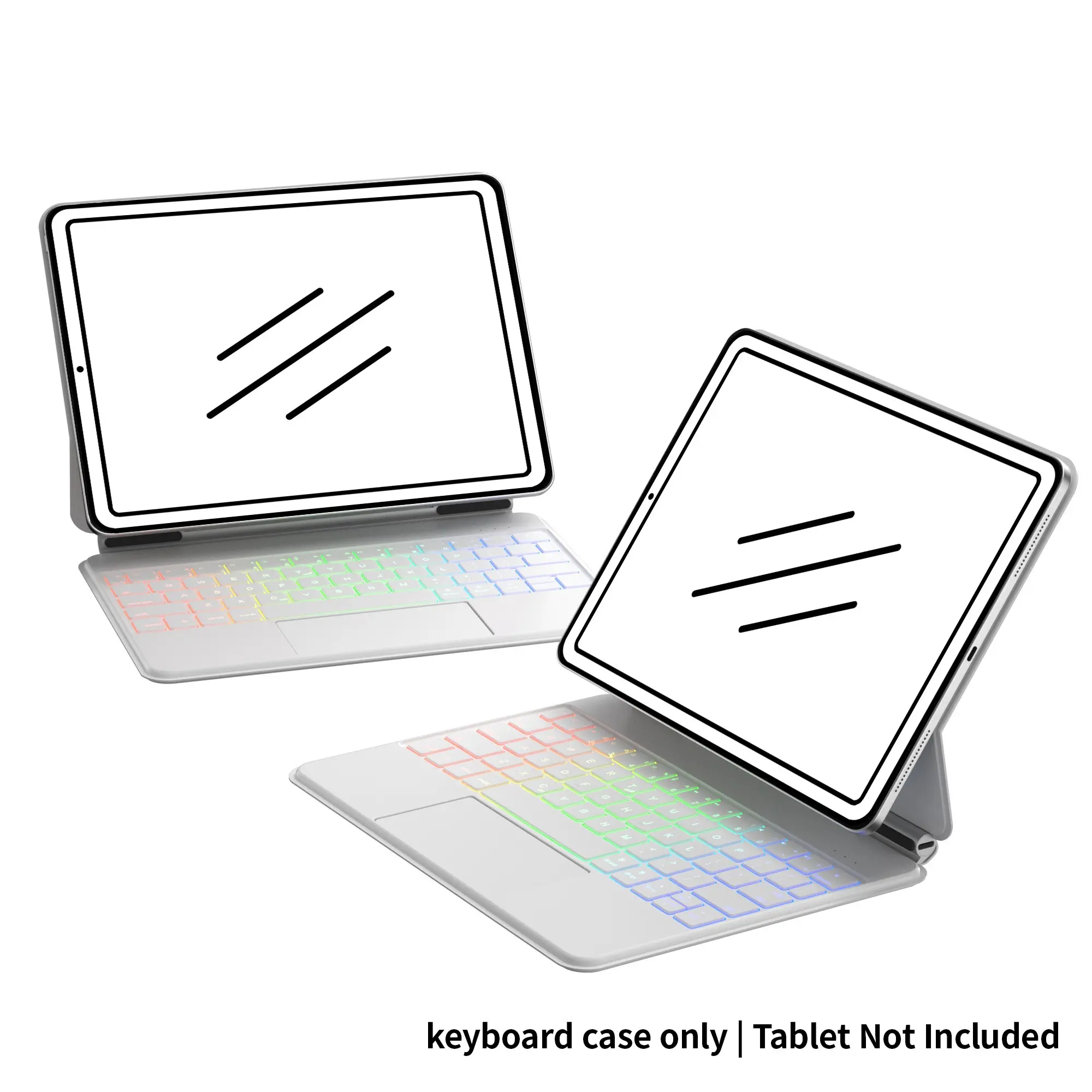 [Keyboard Case Only] All-in-One Magnetic Magic Keyboard Case for 13'' iPad Air M2/M3, 12.9'' Pro 3-6 Gen, 11'' Pro M4/M5 - Floating Stand + Multi-Gesture Touchpad.