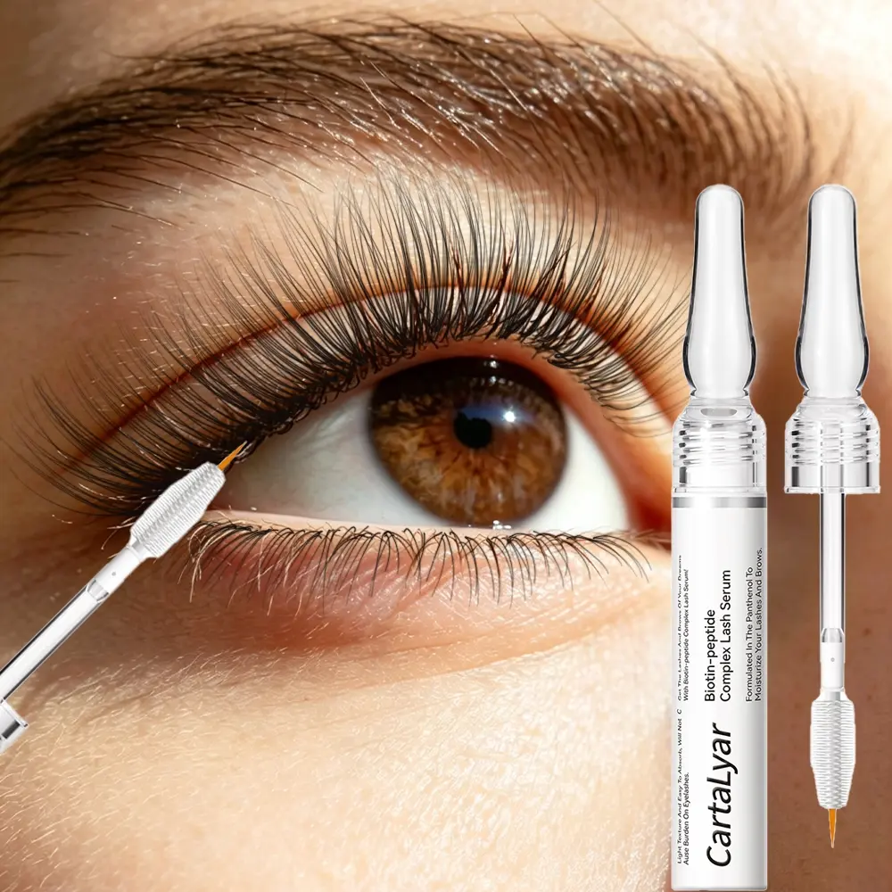 Biotin-Peptide Complex Lash Serum, Lash Enhancing Serum, Eyelash Growth Serum, Eyelash Lengthening Serum for Longer Thicker Fuller Lashes & Brows, Panthenol Lash Enhancer, Gentle for Sensitive Eyes, Hormone & Silicone Free