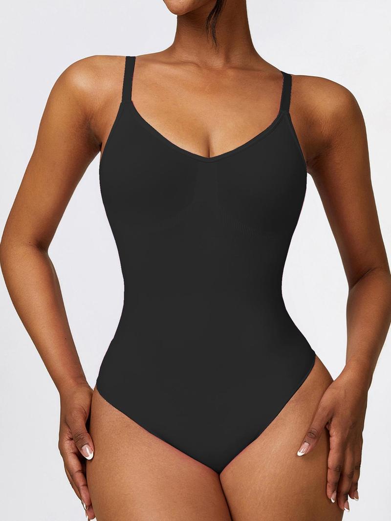 Women's Adjustable Spaghetti Strap Cami Bodysuit, Sports Bodysuit for Yoga Gym Workout, Basic Minimalist Womenswear, Summer Outfits 2024