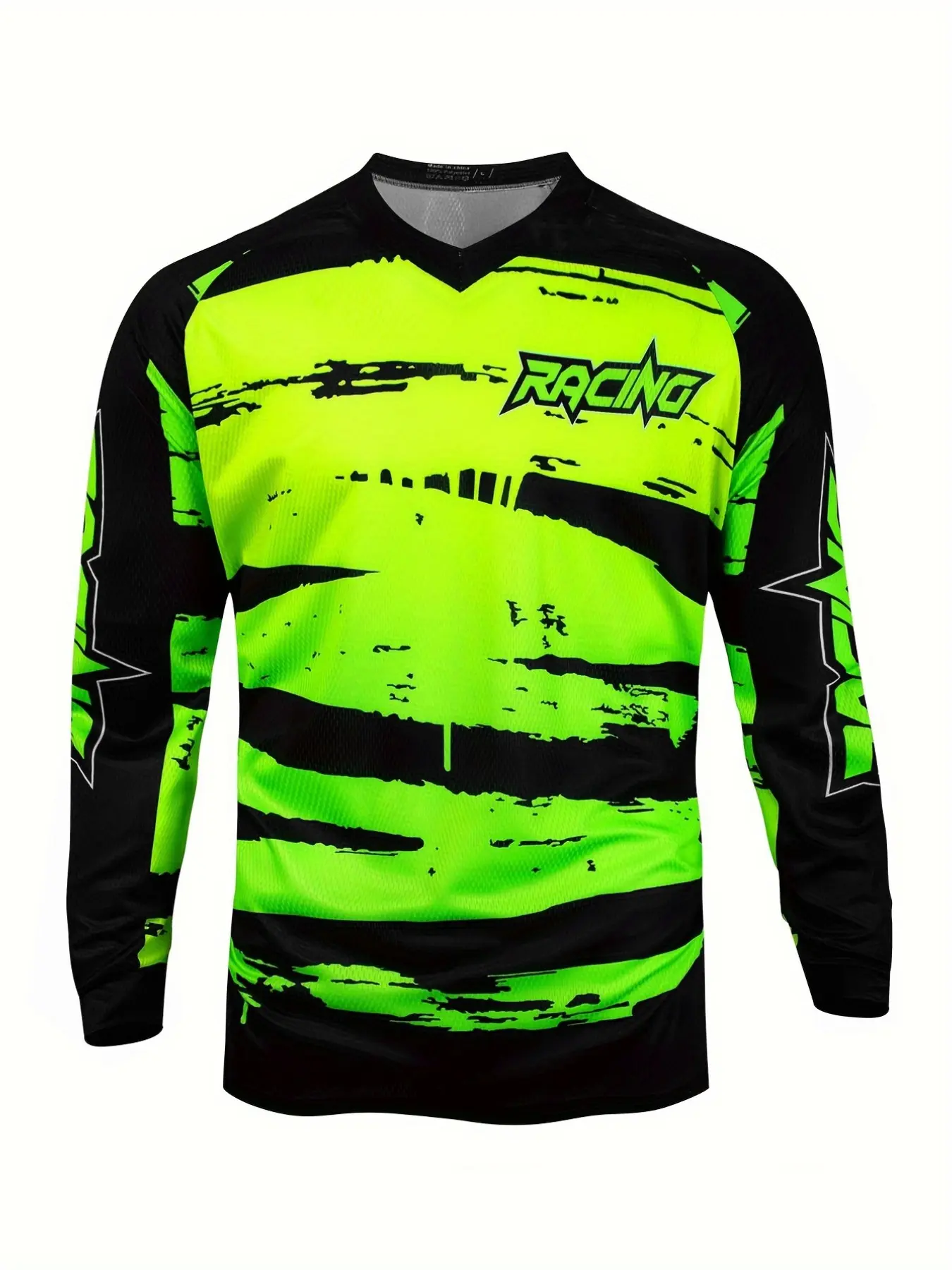 Men's Racing Graphic Long Sleeve Jersey Shirt | Moto Streetwear Pullover Athletic Top