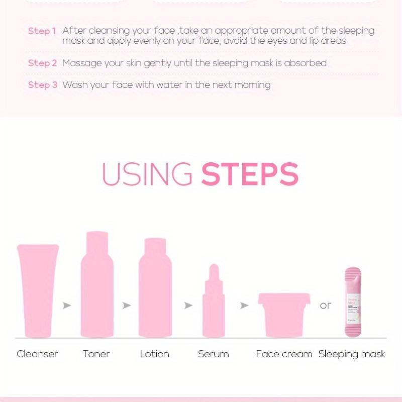 Sakura Sleeping Mask, 20pcs/box Moisturizing Facial Mask, Hydrating Facial Skin Care Mask, Daily Skincare Product for Women & Men